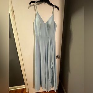 Azazie Collette Bridesmaid Dress - Sky Blue - Size 8 - Worn Once